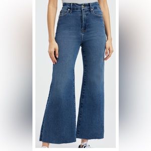 Good American good waist crop wide leg palazzo jeans 0 womens new 25